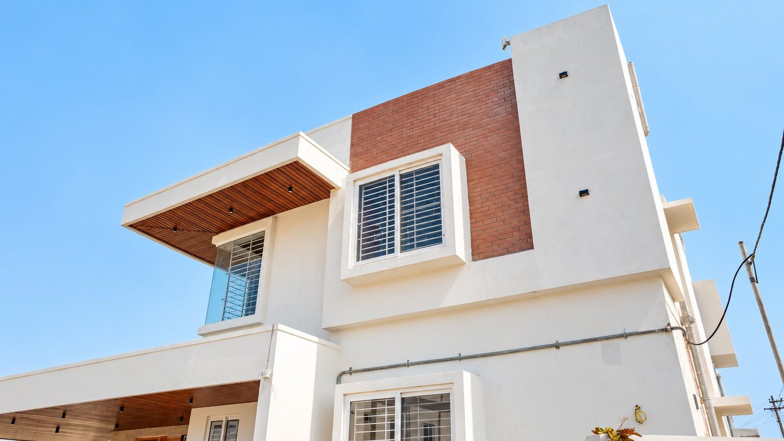 Corner view of Terra Bliss, a villa built by Builders Pollachi