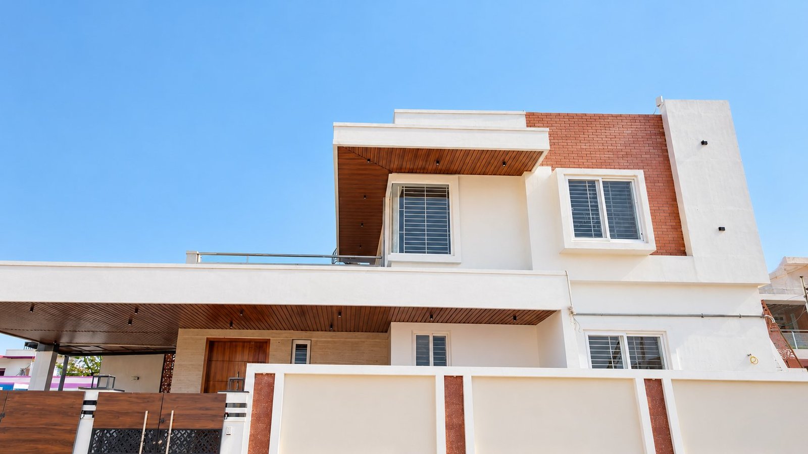 Front elevation of Terra Bliss, a villa in Rasakapalayam, Pollachi, built by Builders Pollachi