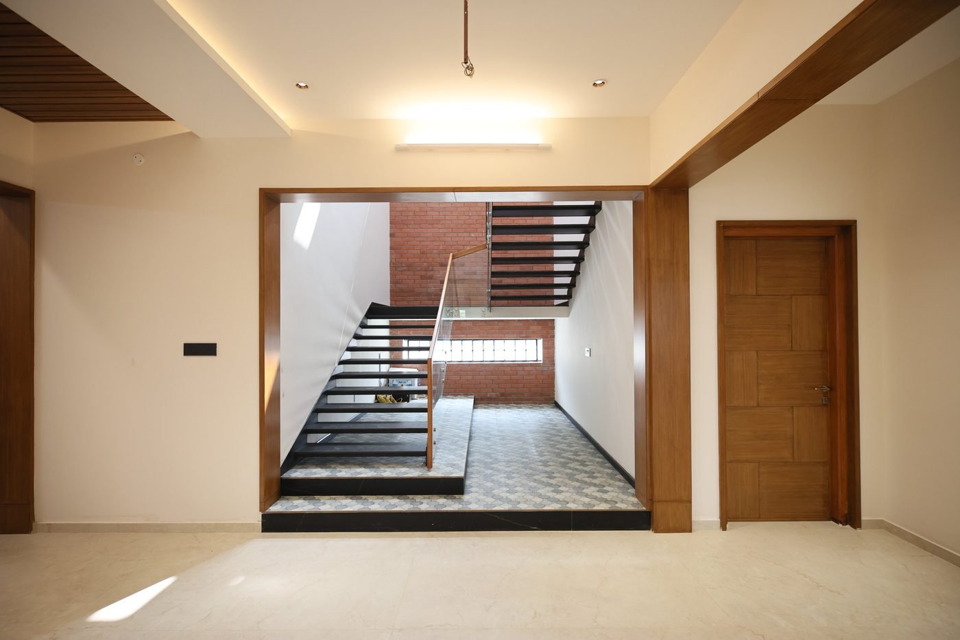 Living hall with staircase view