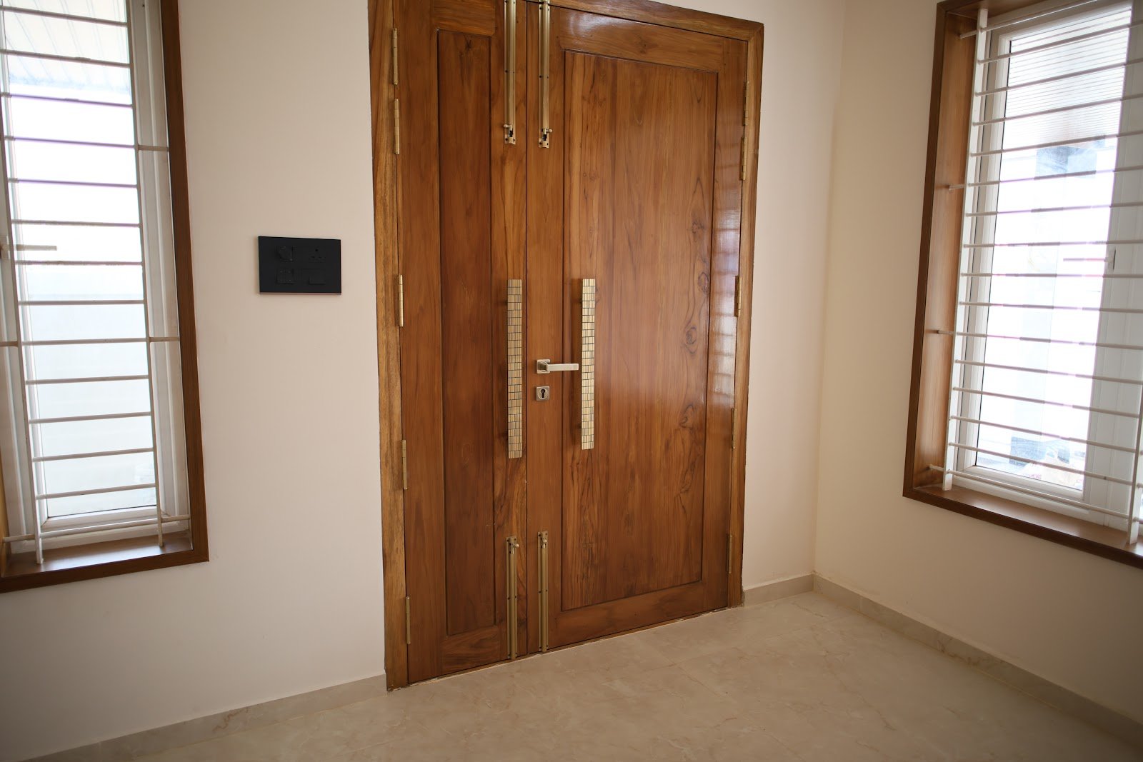 Wooden double door